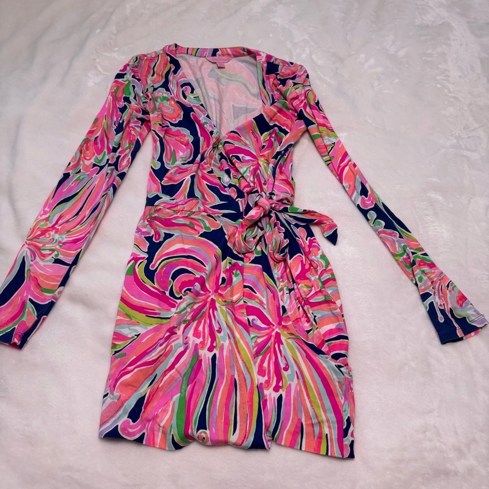 Lilly Pulitzer Tiki Wrap Romper in Banana Flambé